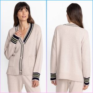 JOHNNY WAS CALME MIXED STRIPE CARDIGAN